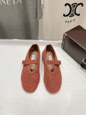 Alaïa BALLET FLATS IN KNITTED LUREX ORANGE