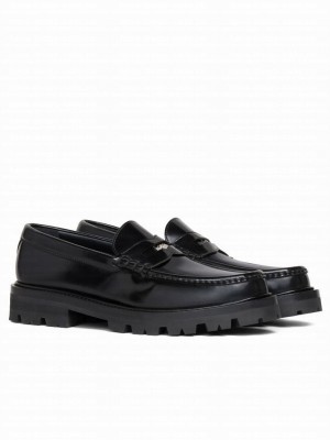 Celine Women's Margaret Penny Chunky Loafer In Polished Bulltan Black