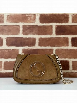 GUCCI BLONDIE SMALL SHOULDER BAG suede 815711 brown