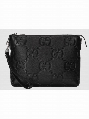 Gucci JUMBO GG MEDIUM MESSENGER BAG 696009 black