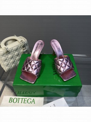 BOTTEGA VENETA Lido Intreccio metallised leather mules Wisteria