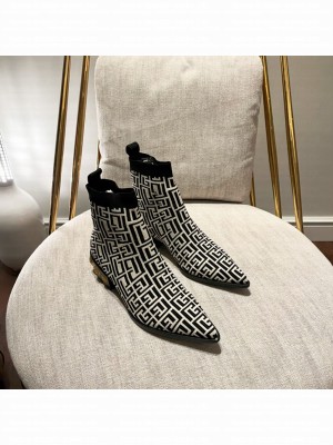 Balmain Women's Stretch Knit Coin Ankle Boots 2022 Collection 02