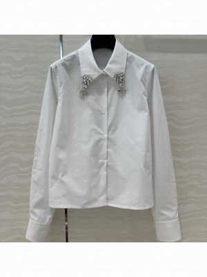 Prada Cotton Shirt P121724 White 2024