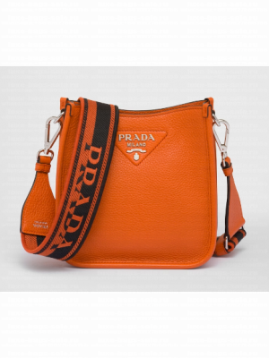 Prada Leather mini shoulder bag 1BH191 Papaya