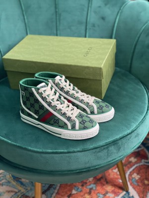 Gucci Unisex Tennis 1977 GG Multicolor high-top Green Sneaker 2021 Collection