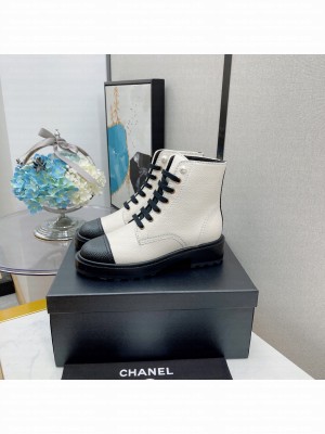 Chanel Women's Combat Boots White 02 2021 Collection