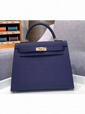 Hermes Kelly 25cm Bag in Original Epsom Leather Royal Blue