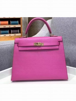 Hermes Kelly 25cm Bag in Original Epsom Leather Dark Pink