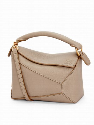 Loewe Mini Puzzle Bag In Soft Grained Calfskin Apricot