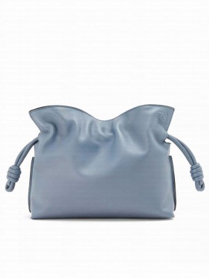 Loewe Flamenco Clutch In Nappa Calfskin Blue