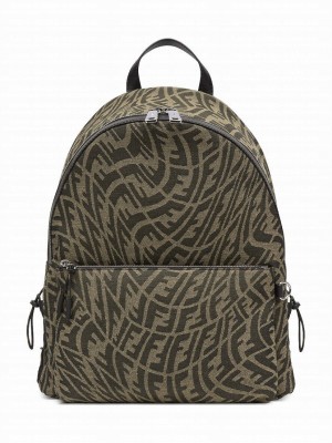 Fendi Backpack In FF Vertigo Fabric 7VZ042 Coffee