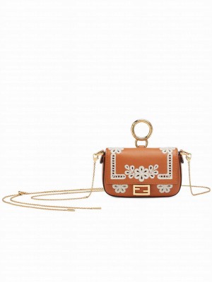 Fendi Nano Baguette Charm 7AR844 Coffee