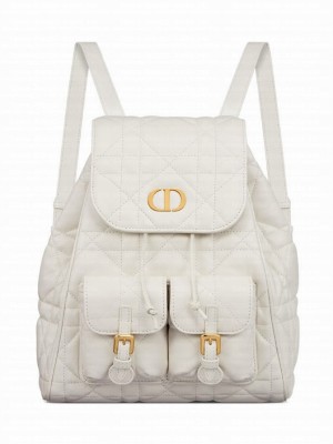 Christian Dior Medium Dior Caro Backpack Cream