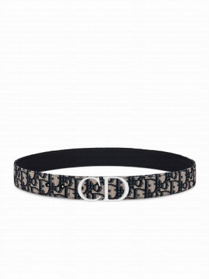 Christian Dior Reversible Belt Strap Dark Blue