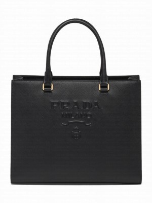 Prada Medium Saffiano Leather Handbag 1BA337 Black