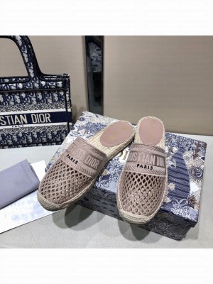 DIOR GRANVILLE ESPADRILLE OPEN BACKNUDE Mesh Embroidery