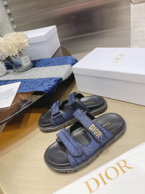 Dior DiorAct Blue Flat Slide Sandals 2022 Collection
