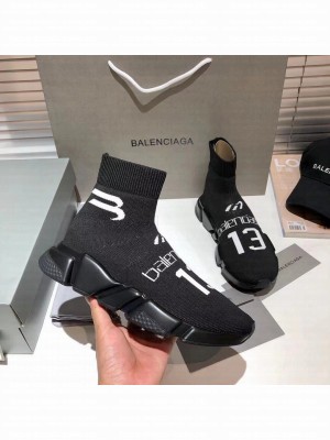 Balenciaga Speed Knit 13 Sock Short Boots Black 2021 Collection