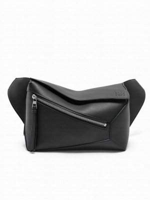 Loewe Small Puzzle Bumbag In Classic Calfskin Black