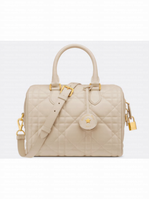 Dior Groove 25 Bag Dusty Ivory Macrocannage Calfskin M1365UBO