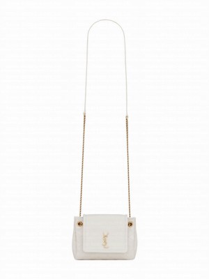 Saint Laurent Mini Nolita In Lambskin 672738 Cream