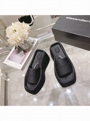 ALEXANDER WANG taji platform slide sandal in Black