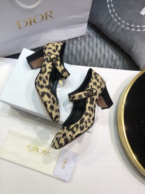 DIOR HEEL 7CM CALFSKIN D-DOLL PUMPS LEOPARD PRINT 2022 COLLECTION
