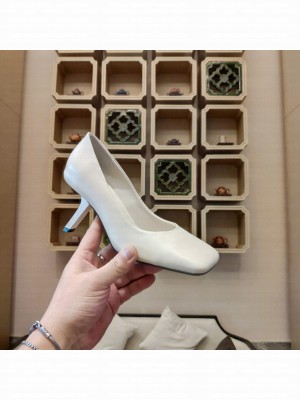 BALENCIAGA HEEL 8.5CM VOID D'ORSAY PUMPS LEATHER CREAM