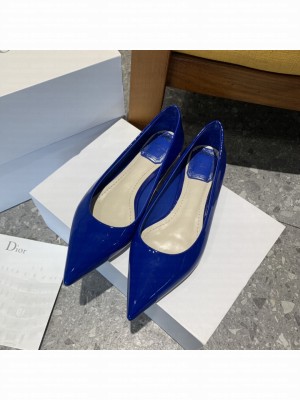 Christian Dior BALLERINA FLAT Blue Patent Calfskin 2022 Collection