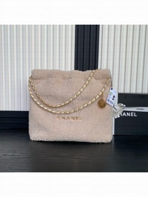 CHANEL 22 HANDBAG wool AS3261 Beige