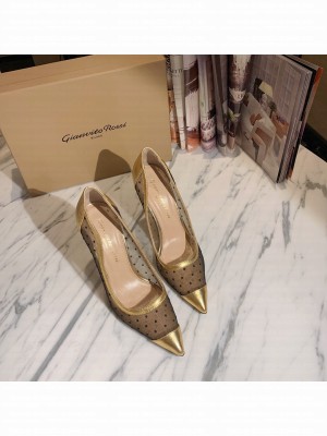 Gianvito Rossi Gold Mesh & sheepskin Heel 10.5cm Pumps Spring/Summer 2021 Collection 