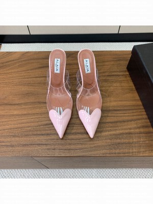 Alaïa LE CŒUR MULES IN PATENT CALFSKIN PINK