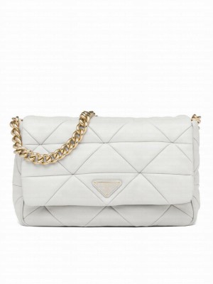 Prada System Nappa Leather Patchwork Bag 1BD291 Cream