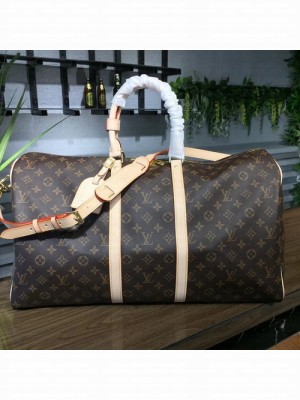 Louis Vuitton Keepall 55 Bandouliere Duffle Bag Monogram Canvas Fall/Winter 2017 Collection M41424, Beige