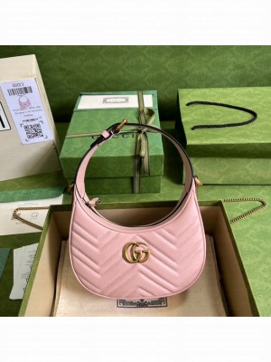 Gucci GG Marmont half-moon-shaped mini bag 699514 pink