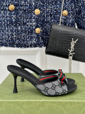 Gucci 7.5cm Black and ebony Original GG canvas Slide Sandals