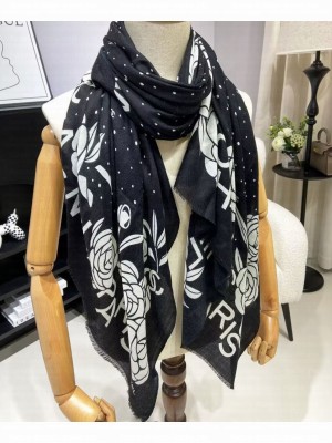 Chanel Women's Camellia Print Long Scarf