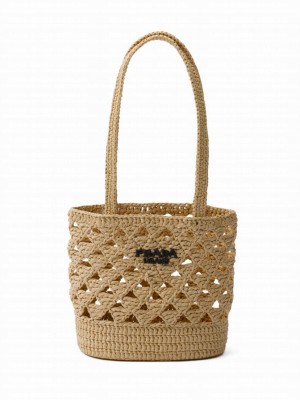 Prada Crochet Tote Bag 1BG494 Apricot