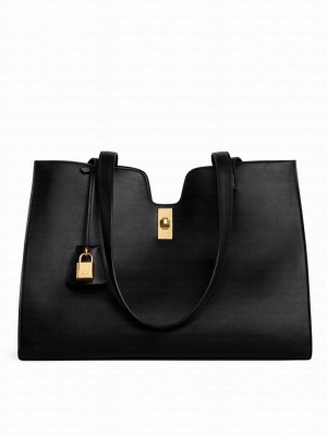 Celine Cabas 16 In Smooth Calfskin Black