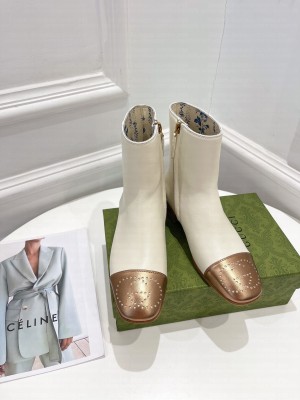 Gucci Women's with Interlocking G Hills Logo ankle boot White 2021 Collection