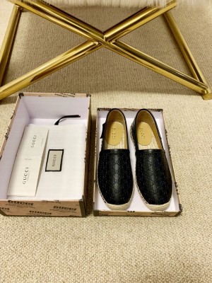 Gucci Women's GG matelassé Leather espadrille 2021 Collection Black