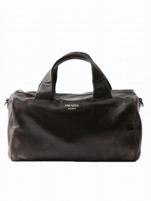 Prada Small Nappa Leather Duffle Bag 2VC046 Dark Coffee
