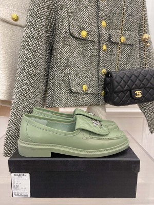 Chanel 3cm Quilting CC Loafers G36646 Green Spring 2022 Collection