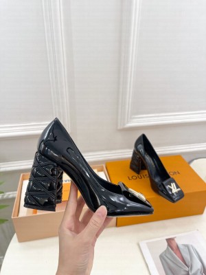 Louis Vuitton Women's Patent Leather 5.5cm/9cm Shake Pump Black