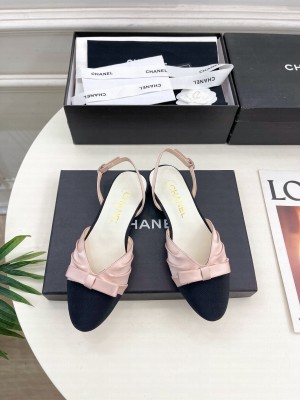 Chanel Satin & Grosgrain Slingbacks Flat Pink 2025 G45875