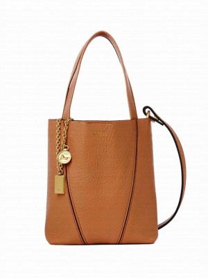 Chloe Small Chloe Spin Tote Bag In Grained Leather