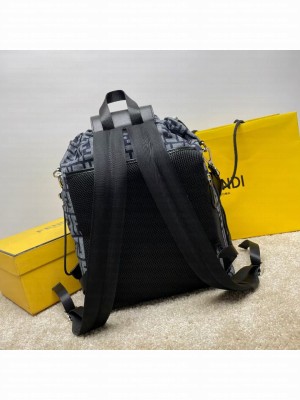 Fendi FF Jacquard Fendi Strike Medium fabric backpack 7VZ070A Denim