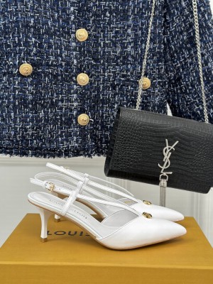 Louis Vuitton 1ACLE0 Stellar 6.5cm Patent leather Slingback Pump White