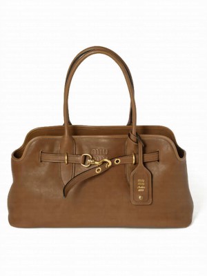 Miumiu Aventure Nappa Leather Bag 5BG310 Coffee