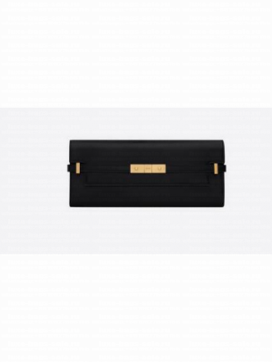 SAINT LAURENT MANHATTAN CLUTCH IN BOX SAINT LAURENT LEATHER 695949 black